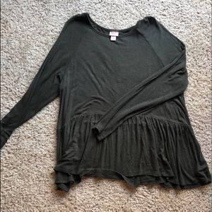 dark green long sleeve peplum